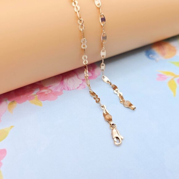 "Delicate Rose Gold Link Chain Necklace for Women, 17.7 Inch Length, XPNL0078 - Picture 9 of 12